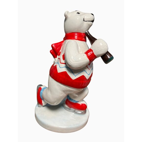 Coca-Cola Polar Bear Figurines Set   Ice Skating & Sledding  Holiday Decor - Picture 4 of 12